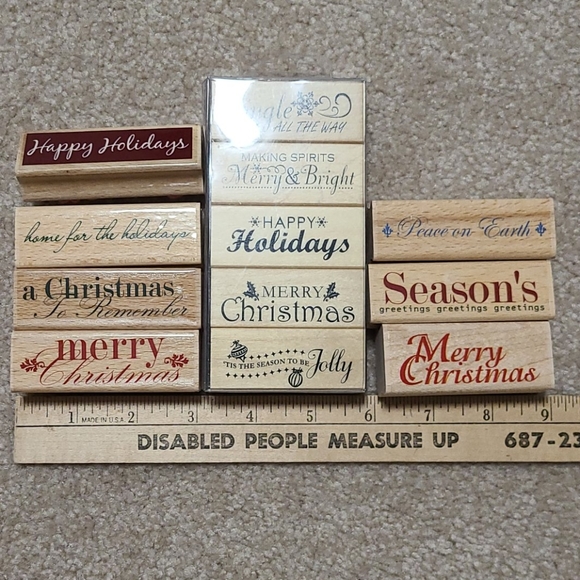 Christmas rubberstamps, some brand new. 12 stamps! - Picture 7 of 7